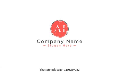 AI watercolor logo template vector