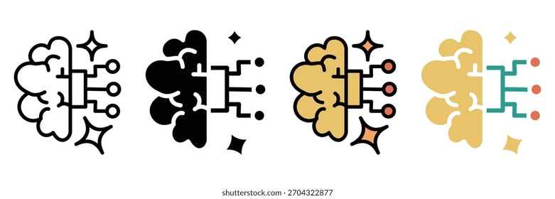 ai web icon coleção de vários estilos