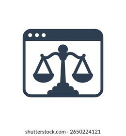 AI Web Justice Balance Icon Isolated On White Background