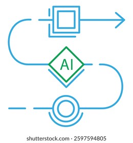 AI Workflow Automation Process Vector Icon Design workflow, automation, AI process
