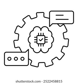 AI Workflow Optimization Icon. Representing System Workflow Tuning. AI Process Optimization. Machine Learning Workflow Management. Task Automation. Vector Editable icon.