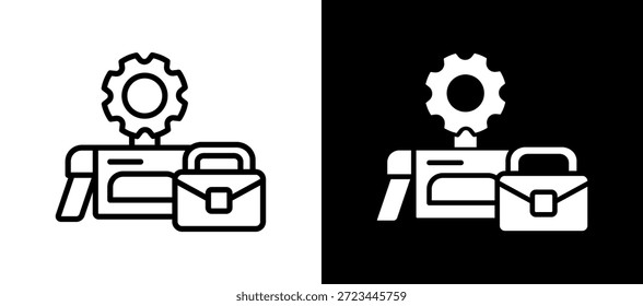 Ai Workforce Icon Ilustración vectorial negro blanco