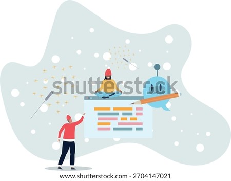 AI writing and artificial intelligence usage for content creation .Machine automation for digital text typing and author assistance.life and employment of people.