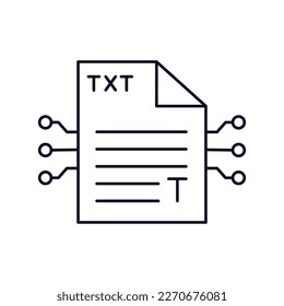 AI writing, Automated writing, Language generation, Machine-generated text, Natural language generation, Automatic writing vector line icon with editable stroke.