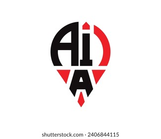 AIA letter location shape logo design. AIA letter location logo simple design.