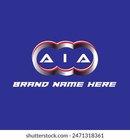 AIA letter logo vector unique attractive creative modern initial design white color on blue color background AIA letter logo icon design
