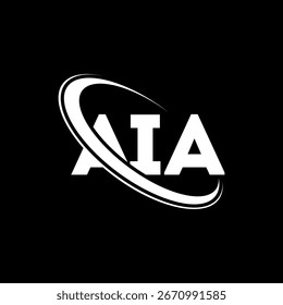 AIA logo. AIA letter logo design. Initials AIA logo linked with circle and uppercase monogram logo. AIA typography for technology, business and real estate brand.