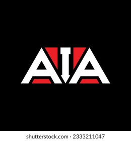 AIA triangle letter logo design with triangle shape. AIA triangle logo design monogram. AIA triangle vector logo template with red color. AIA triangular logo Simple, Elegant, and Luxurious design.