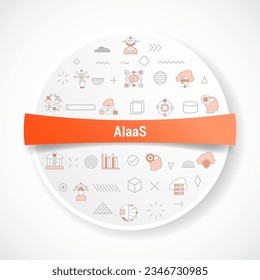 aiaas artificial intelligence as a service concept with icon concept with round or circle shape for badge