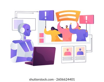 AI-Analyzed Fan Behavior abstract concept vector illustration. Sports Analytics. Analyze fan preferences and behaviors for targeted marketing and engagement. AI Technology. abstract metaphor.