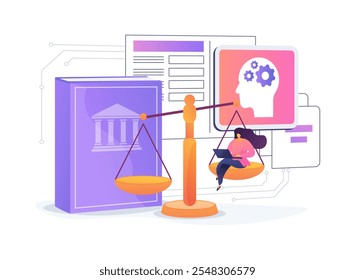 AI-Analisado Legal Precedente conceito abstrato vetor ilustração. Serviços jurídicos. Analisando e avaliando o impacto do precedente legal em casos específicos usando a tecnologia de IA.