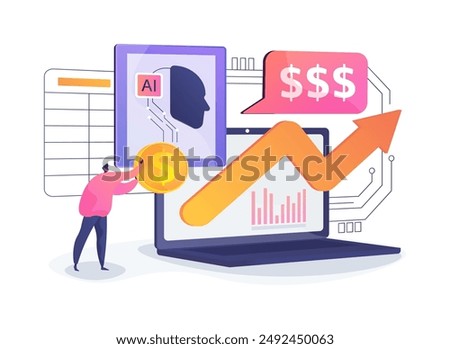 AI-Analyzed Market Research abstract concept vector illustration. Finance and Accounting. Market trends, customer behavior analysis, financial decision-making. AI Technology. abstract metaphor.