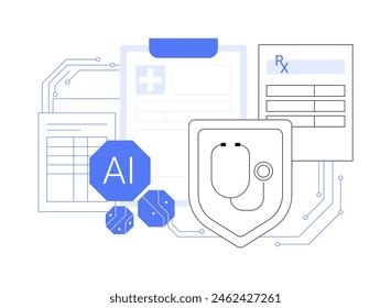 AI-Analyzed Public Health abstract concept vector illustration. Government and Public Services. Monitor public health trends, data-driven decisions in health services. abstract metaphor.