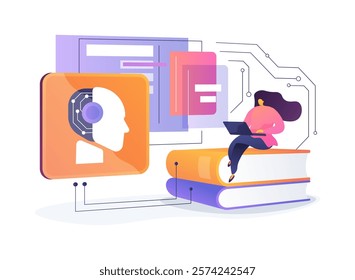 AI-Analyzed Scientific Literature abstract concept vector illustration. Research and Development. Extract insights from scientific literature with AI-driven text analysis. abstract metaphor.