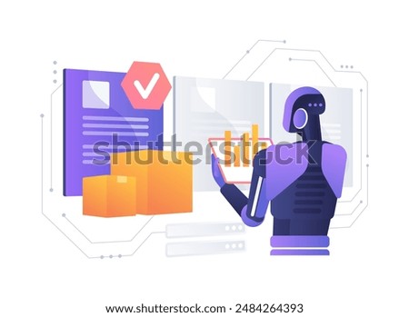 AI-Analyzed Supplier Performance abstract concept vector illustration. Supply Chain Management. Evaluate supplier performance using AI analytics. AI Technology. abstract metaphor.