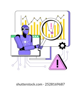 AI-Anomaly Detection abstract concept vector illustration. Data Analysis. Detect and flag unusual data patterns or anomalies for further investigation. AI Technology. abstract metaphor.