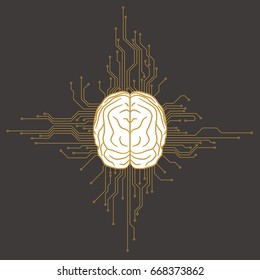 AI(Artificial Intelligence) concept illustration.