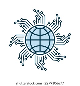 Symbol für künstliche Intelligenz, Symbol, Technologiesystem und künstliche Intelligenz, Vektorgrafik