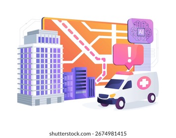 AI-Augmented AI-Guided Evacuation Planning abstract concept vector illustration. Disaster Response and Management. AI-driven ai-guided evacuation planning improves insight. abstract metaphor.