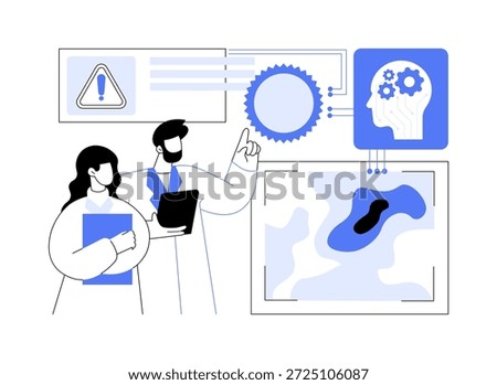 AI-Automated Solar Flare Warning System abstract concept vector illustration. Space Exploration. AI-driven solar flare warning system improves efficiency and insight. abstract metaphor.