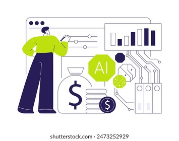 AI-Backed Automated Bookkeeping abstract concept vector illustration. Finance and Accounting. Automate data entry and categorization, accountants tasks. AI Technology. abstract metaphor.