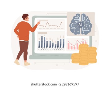 AI-Backed Automated Bookkeeping abstract concept vector illustration. Finance and Accounting. Automate data entry and categorization, accountants tasks. AI Technology. abstract metaphor.