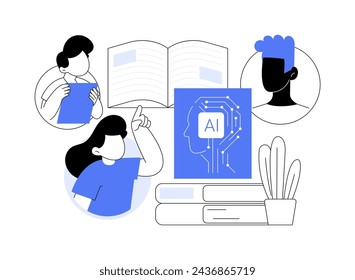 AI-Backed Education Equity Initiatives abstract concept vector illustration. Education. AI identifying and resolving inequalities in learning opportunities. AI Technology. abstract metaphor.