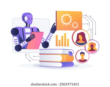 AI-Backed Education Equity Initiatives abstract concept vector illustration. Education. AI identifying and resolving inequalities in learning opportunities. AI Technology. abstract metaphor.