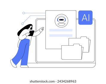 AI-Backed Knowledge Bases for Support abstract concept vector illustration. Customer Service. Useful data quick access, information for agents. AI Technology. abstract metaphor.