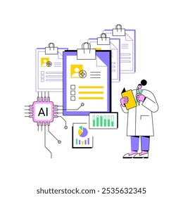 AI-Backed Proactive Health Management abstract concept vector illustration. Healthcare. Identify at-risk patients, preventive measures, health management. AI Technology. abstract metaphor.