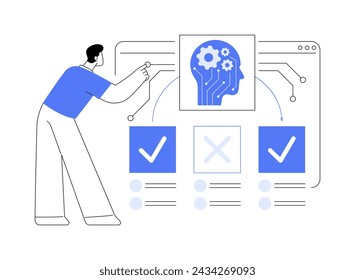 AI-Backed Proactive Issue Resolution abstract concept vector illustration. Customer Service. AI algorithms identify and resolve potential customer issues. AI Technology. abstract metaphor.