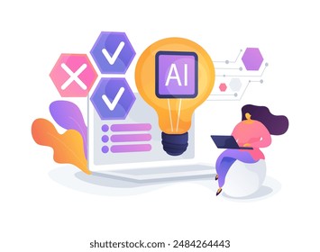 AI-Backed Proactive Issue Resolution abstract concept vector illustration. Customer Service. AI algorithms identify and resolve potential customer issues. AI Technology. abstract metaphor.