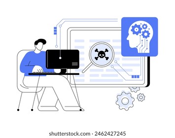 AI-Backed Vulnerability Assessment abstract concept vector illustration. Cybersecurity. Automated security assessments, identify weaknesses and potential breaches. abstract metaphor.