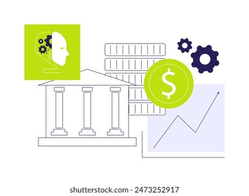 AI-Backed Wealth Management and Advisory abstract concept vector illustration. Finance and Accounting. Personalized financial advice and assets management. AI Technology. abstract metaphor.