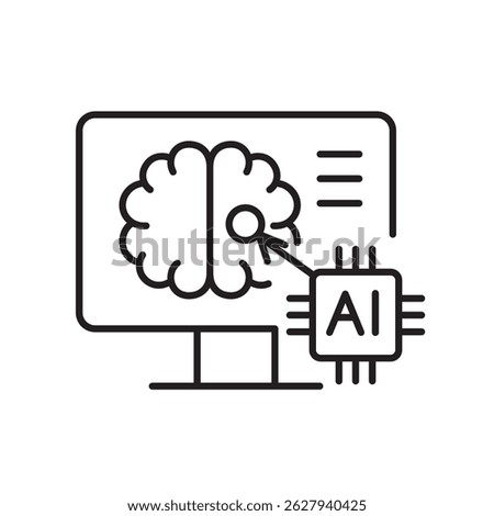 AI-based brain diagnostics icon for neurology platforms mental health tools and medical analytics