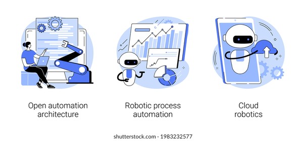 AI-based software abstract concept vector illustrations.