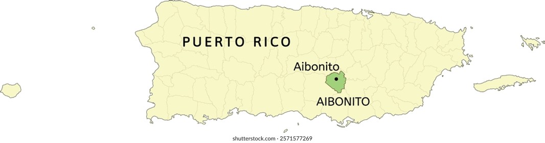 Aibonito municipality and town of Aibonito location on Puerto Rico map