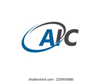 AIC letter creative modern elegant swoosh logo design