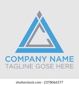 AIC triangle letter logo design with triangle shape. AIC triangle logo design monogram. AIC triangle vector logo template with red color. AIC triangular logo Simple, Elegant, and Luxurious design.