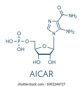 AICA Ribonucleotide (AICAR) Performance Enhancing Drug Molecule. Used As Doping Agent. Skeletal Formula.