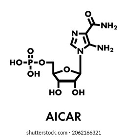 AICA Ribonucleotide (AICAR) Performance Enhancing Drug Molecule. Used As Doping Agent. Skeletal Formula.