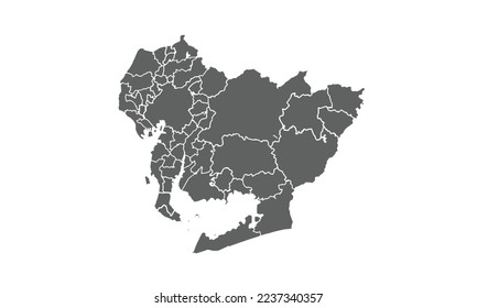 Aichi map isolated on white background.for annual infographics report website layout