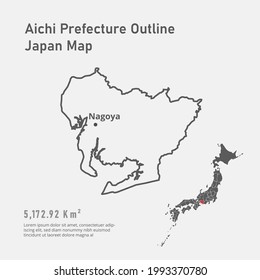 Aichi Prefecture Outline Japan Map