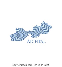 Aichtal Map - World Map International vector template. German region silhouette vector illustration