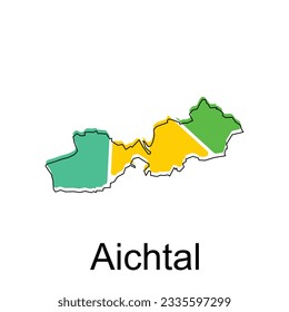 Aichtal map.vector map of the Germany Country. Borders of for your infographic. Vector illustration. design template