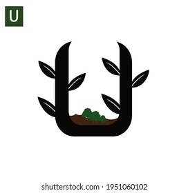 aicon letter U with vector format