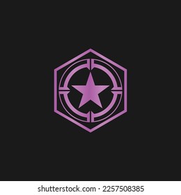 aicon logo mono line silhouette star and 6 facets