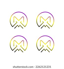 aicon mono line m simple circle logo