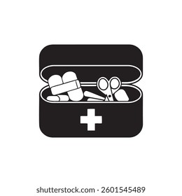 aid, background, bag, black, box, care, case, clinic, cross, design, doctor, drug, element, emergency, equipment, filled, first, flat, glyph, graphic, health, healthy, help, hospital, icon, 