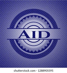 Aid  badge with jean texture